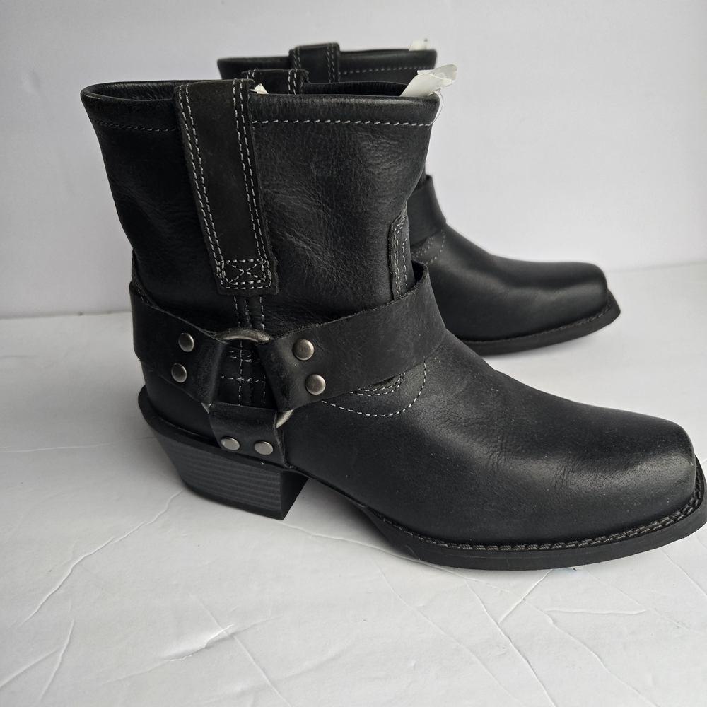 NWT JUSTIN BOOTS , Black Leather Ankle Boots. Size 6B - Picture 2 of 12